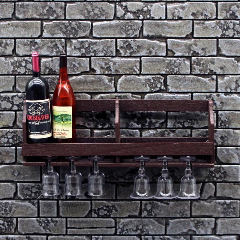 Wine Rack Wall Mount - 1 conjunto de casa de bonecas