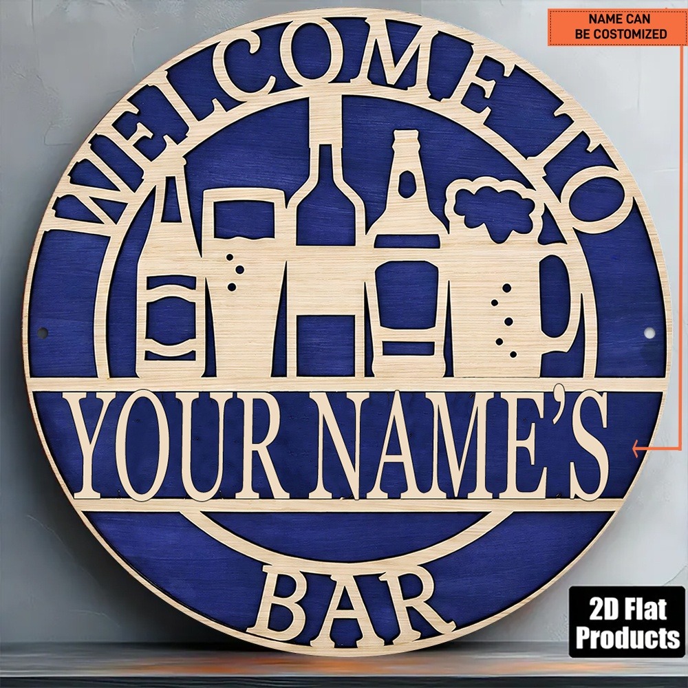 Wine Beer Name - [2D Plano] 1 unidade Placa de