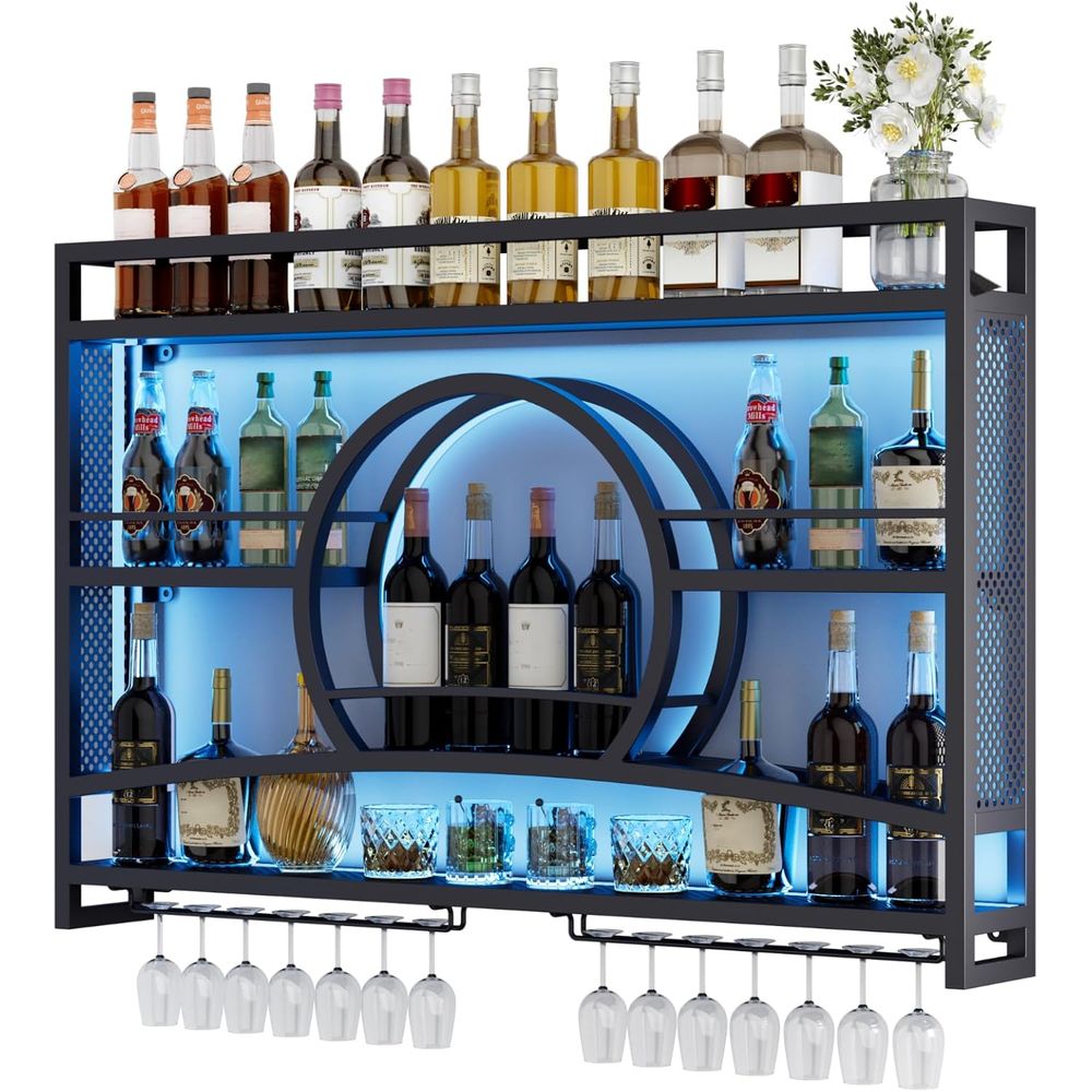 Wine Rack Wall Mount - Rack de vinho de 3 camadas