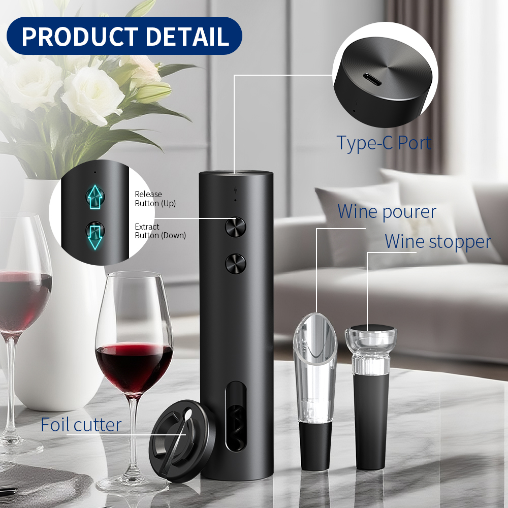 Conjunto Abridor de Vinho Elét - Bottle Stopper Set avaliação e preço