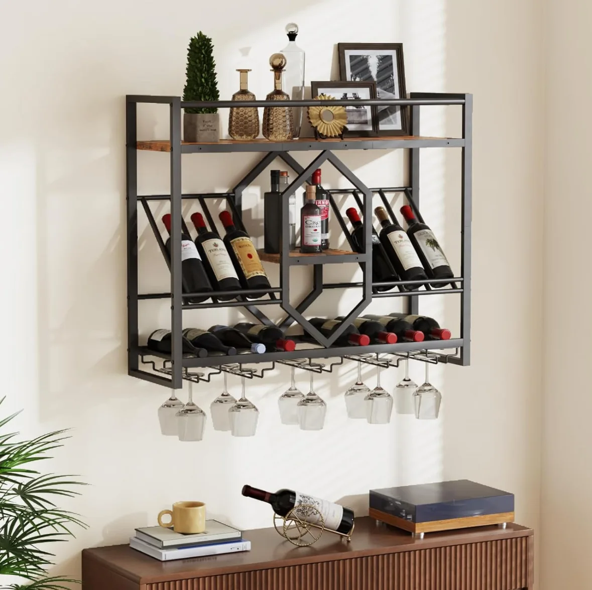 Suporte de vinho em ferro forj - Wine Rack Wall Mount avaliação e preço