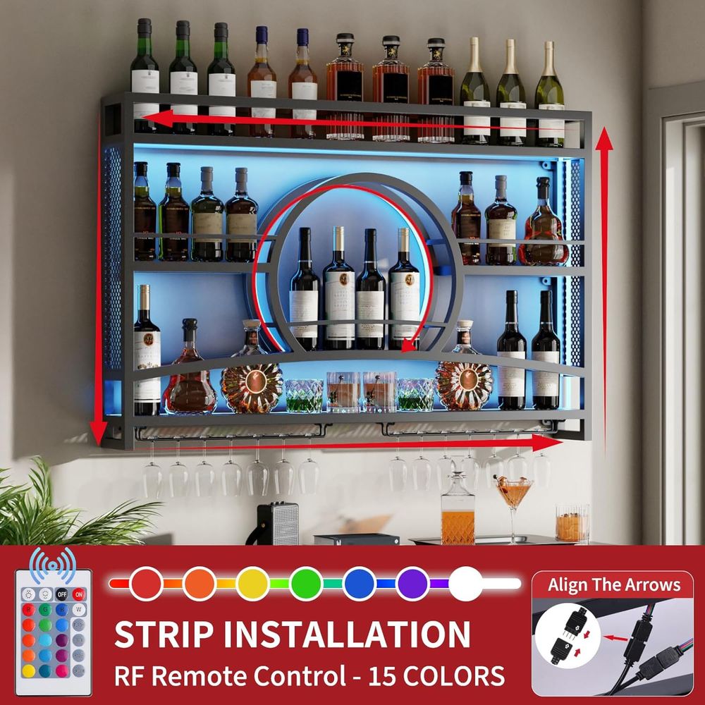 Rack de vinho de 3 camadas de  - Wine Rack Wall Mount avaliação e preço