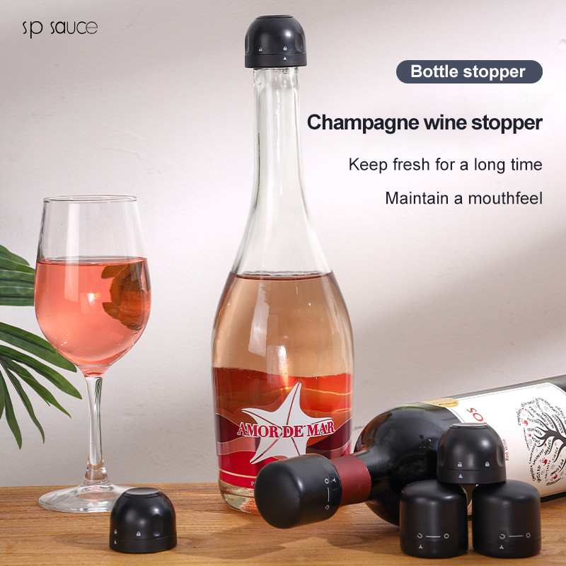 1pc Preto Cozinha Doméstica Se - Bottle Stopper Set avaliação e preço